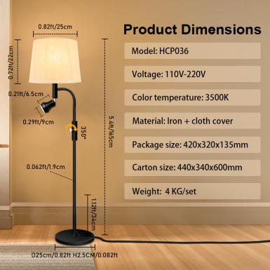 LED室内灯 - HCP036 U型子母落地灯